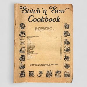 Vintage Stitch' N Sew Cookbook Tower Press 1975 Magazine Americana 70s